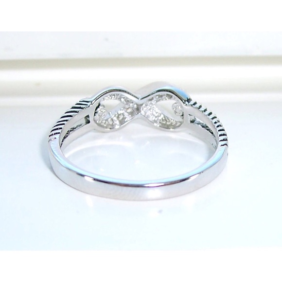 925 STERLING SILVER Infinity Cubic Zirconia Ring - Picture 11 of 16